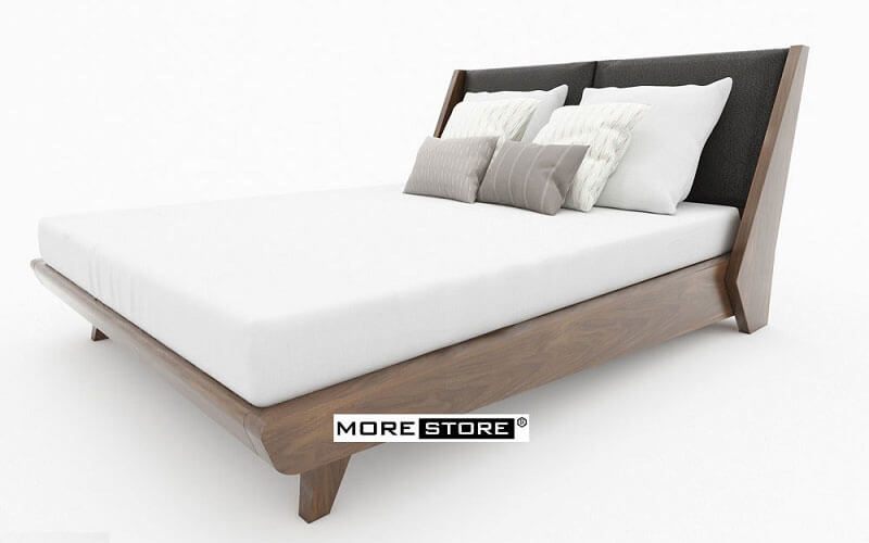 Mẫu giường ngủ gỗ tự nhiên chân vát được ưa chuộng hiện nay- MHG 00018
