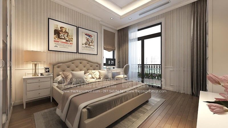 Mẫu giường ngủ bọc da tân cổ điển nhẹ nhàng được nhiều khách hàng yêu thích và lựa chọn nhiều