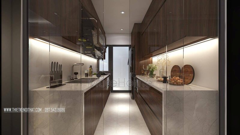 Không gian nội thất phòng bếp thiết kế tiện nghi, đa năng