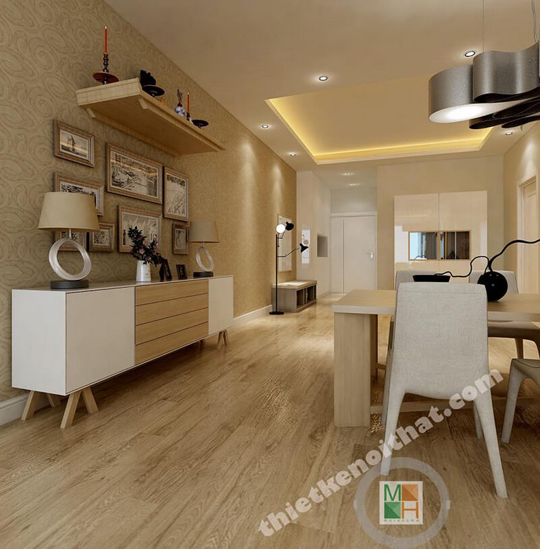 Mẫu bàn thờ gỗ tự nhiên cao cấp với kiểu dáng hiện đại, đường vân gỗ tinh tế được đóng tại xưởng gỗ nội thất MoreHome