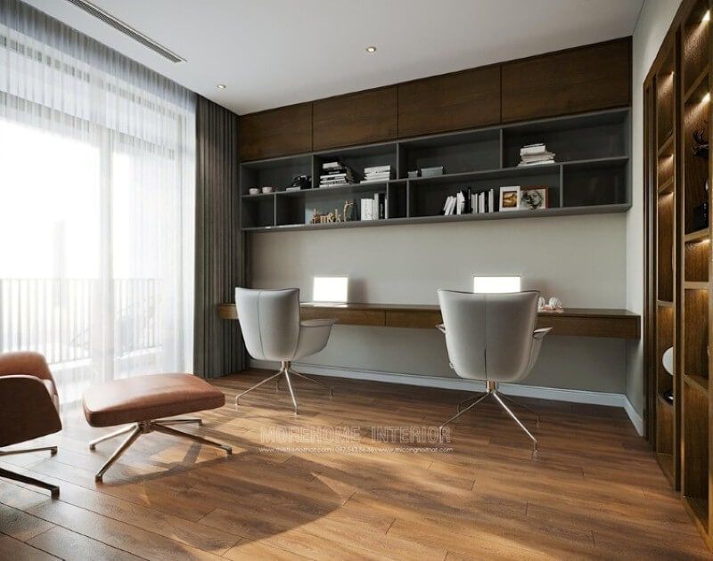 Mẫu kệ ốp tường có cốt gỗ công nghiệp màu gỗ óc chó sẽ mang đến cho bạn một cảm giác sang trọng và ấn tượng.